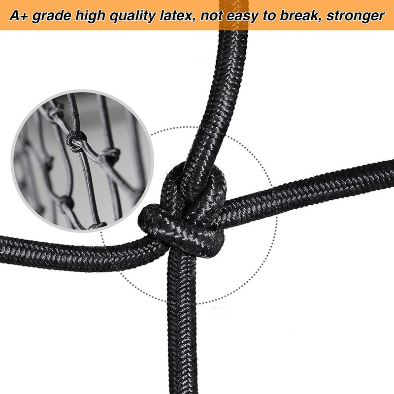 JCHL 15"x15" Motorcycle Cargo Net Stretches to 30"x30" with 6 Hooks 2''x2'' Mesh for Motorcycle Motorbike Bikes - Image 4